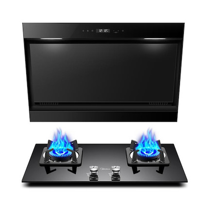 【侧吸蒸汽洗】烟灶套装 17.5m³劲吸 高温蒸汽喷洗 4.1KW火力 DJ570R+Q216B