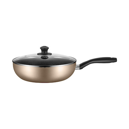 炒锅 28cm麦饭石色不粘锅 厚底壁薄 炫彩外观 燃磁通用MP-CJ28Wok302