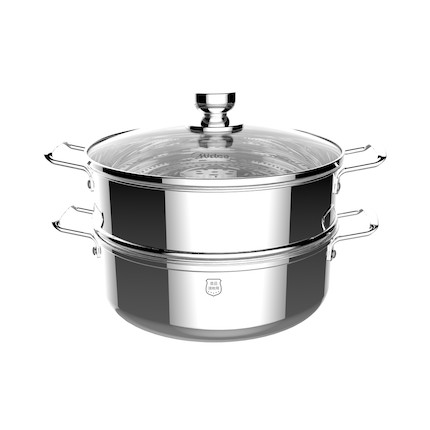 炊具 双层28CM大口径厚底 不锈钢材质 燃气电磁灶通用MP-ZG28Z03