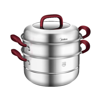 【蒸锅】送蒸布和碗碟夹 三层大容量 304食品级不锈钢 26cm口径 MP-ZG26G03