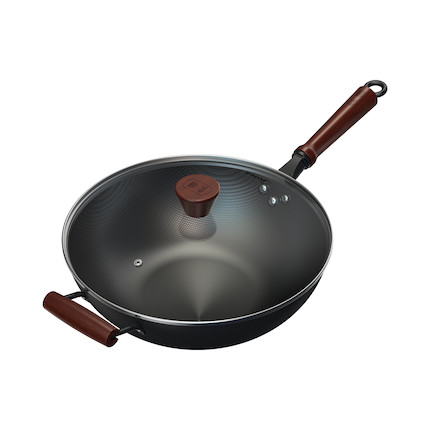 【炒锅】精选高纯铁 燃磁通用 高温渗氮防锈技术 带上盖 MP-CJ32Wok102
