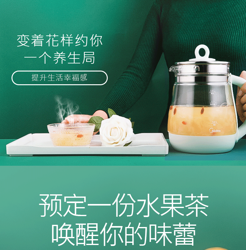 养生壶 1.5L 10大功能 多段定温 配茶篮