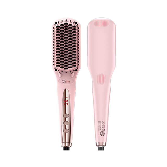 美的直发大板梳 负离子润发 直发卷发两用 梳头发神器 冰荧粉 MB-CF0101